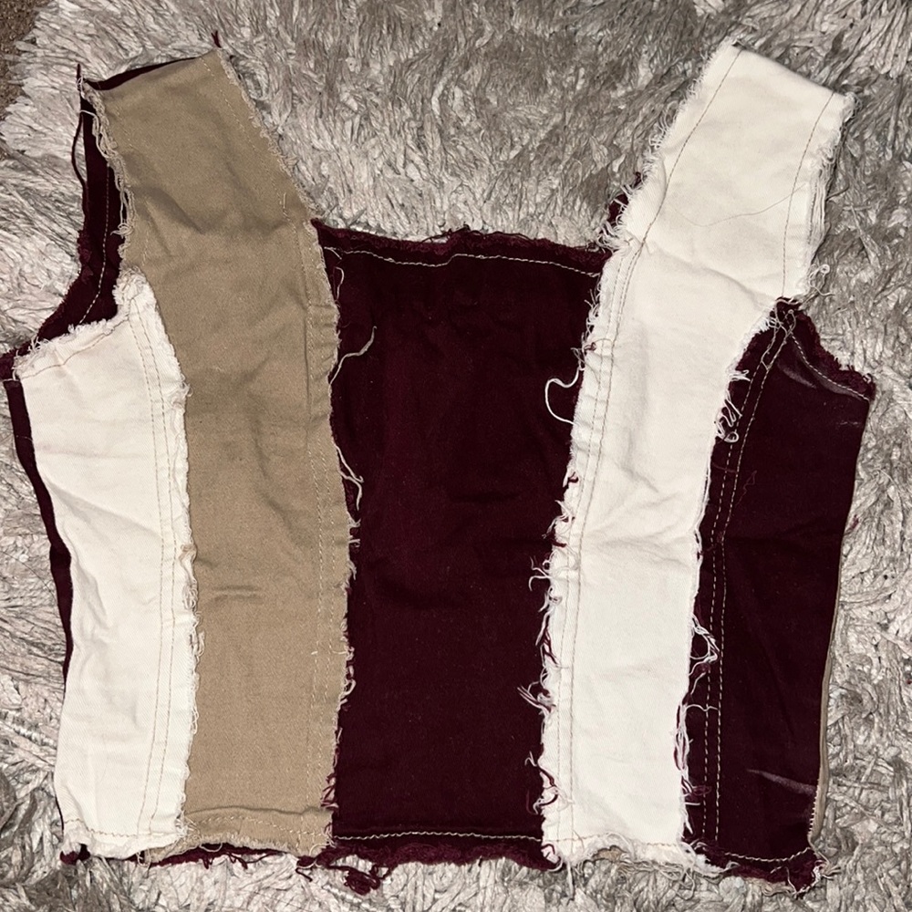 Patchwork distressed top